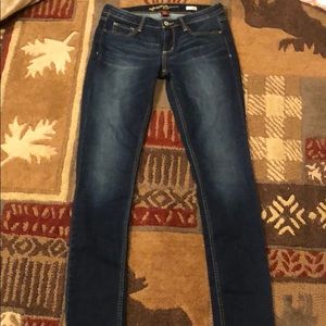 Dark wash skinny jeans